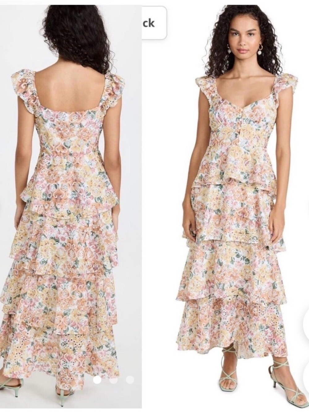 Anthropologie En Saison Presley eyelet ruffle Midi Dress size large New with tag